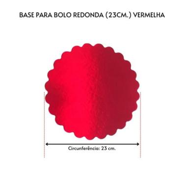 Imagem de Kit 10 Unidades Cake Board para Bolo Redondo 23cm.Vermelho - TAMAROZZI