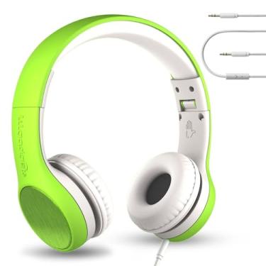 Imagem de LilGadgets Fones de ouvido para crianças a partir de 3 anos – Verde – Almofadas auriculares SoftTouch e cancelamento de ruído passivo – Cabo removível de 3,5 mm e microfone embutido e compartilhamento