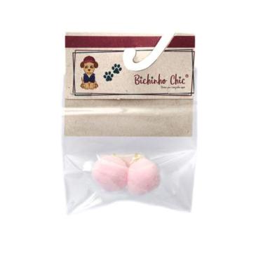 Imagem de Enfeite Pompom para Cachorro e Gato Pet - Bichinho Chic, P, Rosa