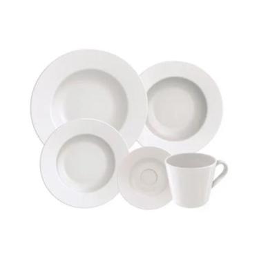 Imagem de Aparelho De Jantar Porcelana 20 Peças Tramontina Cor Branco Liso