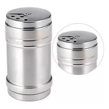 Imagem de Porta Queijo Ralado/Tempeiros Aço Inox Ø6,3x10,5cm Tampa Regulável Gra