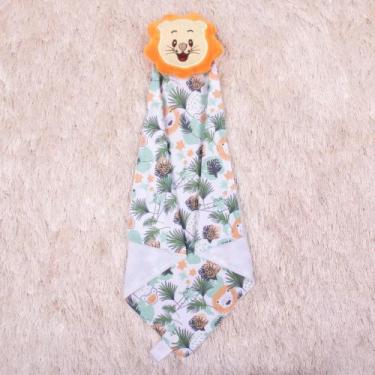 Imagem de Naninha Bebê Safari Bichinhos Fofos de Pelúcia Com Prendedor de Chupet