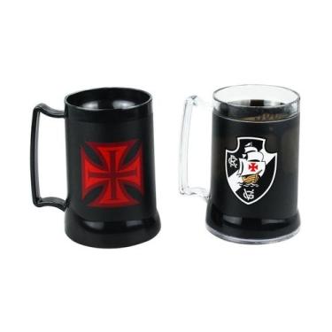 Imagem de Jogo 2 Canecas Gel Isolante Térmico Time Vasco 400 ml - Taimes