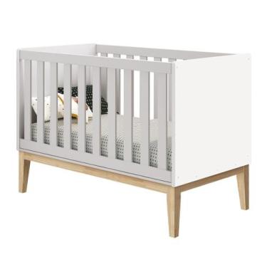 Imagem de Berço Americano Classic New Branco Fosco com Natural - MoveisAqui - RE