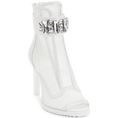 Imagem de Karl Lagerfeld Paris Bota feminina Blayze Fashion Ankle, Transparente/branco brilhante, 5.5
