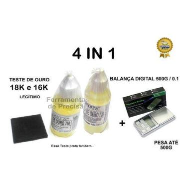 Imagem de Kit Toque Ouro - Pedra de Toque + Ácidos 18k 16k + Balança 500g - EXAT