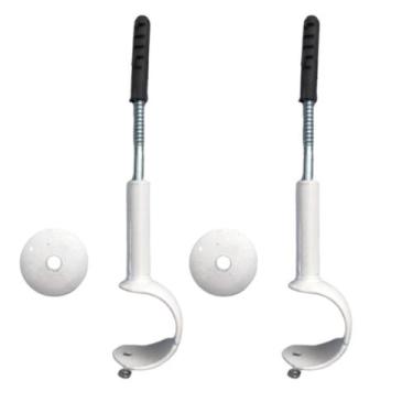 Imagem de Kit 2 suportes simples alongado para varão 28mm - branco - DECOR LÍDER