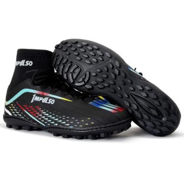 Imagem de chuteira cano longo society trainer adulto, Preto verde, 41