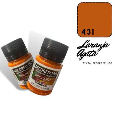 Imagem de 2 Tinta Decorfix 150 Brilhante 37ml 431 Laranja Agata Corfix