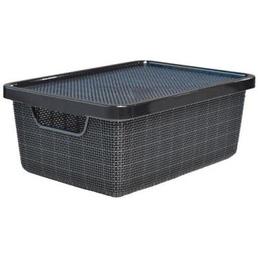 Imagem de Caixa Organizadora Multiuso C/ Tampa 6 Litros Cor Preta - Ladiv Comerc