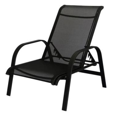 Imagem de Cadeira Mini Espreguiçadeira Lótus de Piscina Jardim Preta Marrom - No