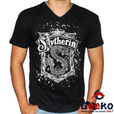 Imagem de Camiseta Sonserina 100% Algodão Harry Potter Slytherin Geeko, Preto go
