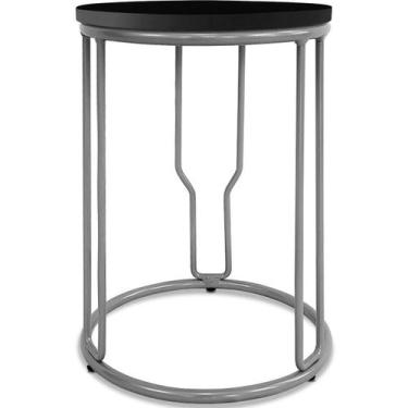 Imagem de Banco Banquinho Baixo Redondo Uganda Cozinha Área De Lazer Prata - Gen