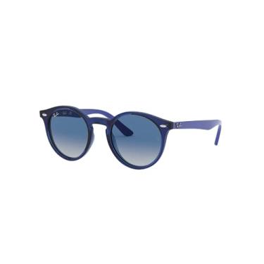 Imagem de Ray-Ban Óculos de sol redondos para crianças Rj9064s, Transparente/cinza dégradé azul escuro, 44 mm