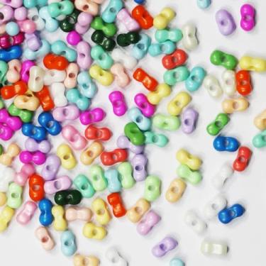 Imagem de Contas de sementes em formato de amendoim de cor mista de 3-6 mm cerca de 1000 peças/100 gramas em saco, para fazer joias, artesanato, contas, pulseira e colar (cor mista)