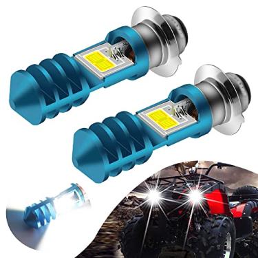 Imagem de Vooda Lâmpada LED H6M AC/DC 12-48V P15D Lâmpada LED Hi-Lo Beam Branco 6000K Lâmpada LED para Yamaha ATV YFZ YFM Raptor Grizzly Kodiak Mota Trator Scooter-2 Pack (concha azul)