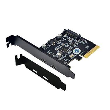 Imagem de Sintech Adaptador PCI-E 4X para USB 3.1, PCI Express Tipo C Gen 2 (10 Gbps) Placa de expansão de 2 portas com chipset Asmedia ASM3142 (Dual Type C)