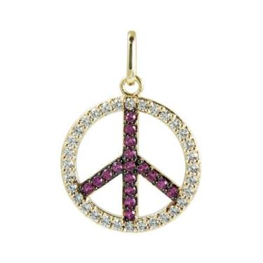 Imagem de Pingente Prata 17mm Paz e Amor com Zircônias - Convex