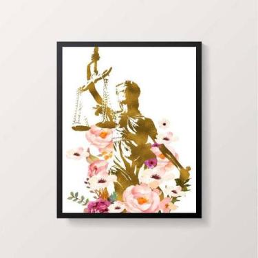Imagem de Quadro Deusa da Justiça Estilo Aquarela 33x24cm - com vidro - Quadros 