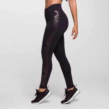 Imagem de Legging zebra Poliamida Preta com Estampa na Lateral Tom sob - LOT FIT