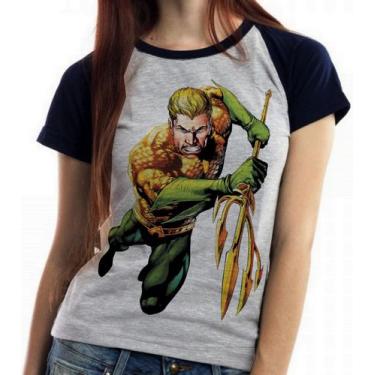 Imagem de Camiseta Baby Look Blusa Feminina Aquaman loiro - Empório Dutra, Baby 