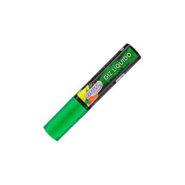 Imagem de Canetão Giz Líquido 15mm BRW 25g Canetão Lousa Vidro Carro, VERDE