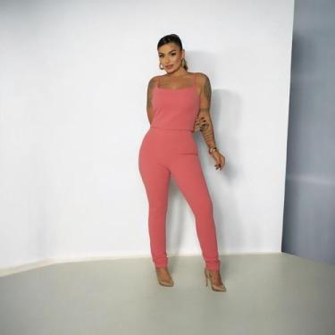 Imagem de Macacão Em Neoprene Cavado Nas Costas - luh may, Rosa, G