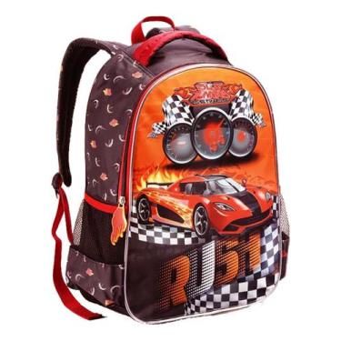 Imagem de Mochila Carros Infantil Masculina Costas  Escolar Dl1382 - Denlex, Esc