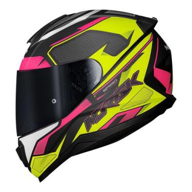 Imagem de Capacete Norisk Razor Speed Max Preto Rosa e Amarelo Fosco, 60