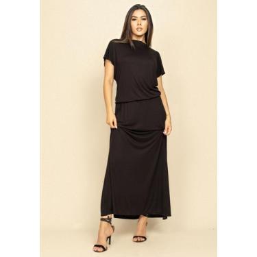 Imagem de Vestido Longo Morcego Malha Preto - Amazonia Vital