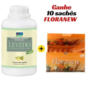 Imagem de Kit Levedo Anew Vegano 360 cáps + Floranew 90 sachês + 10 sachês