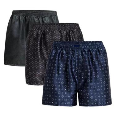 Imagem de Kit Com 3 Cueca Samba Canção De Cetim Short De Dormir - MGS, P