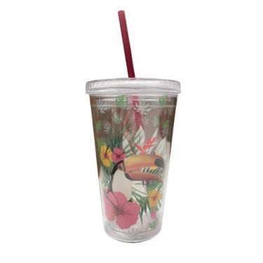 Imagem de Copo Acrílico tucano tampa lisa -450 ml - Genérica