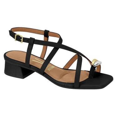 Imagem de Sandália Feminina Vizzano Salto Baixo Tiras Detalhe Dedo 6454.123, Pre