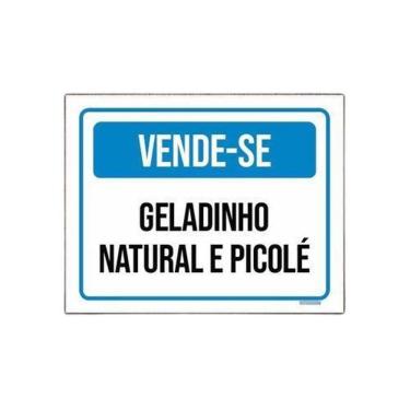 Imagem de Placa Sinalização Vende-Se Geladinho Natural Picolé 36X46