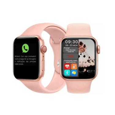 Imagem de Relogio Smartwatch Inteligente GL08 Rosa Ultima Geração Envio Já - SVD
