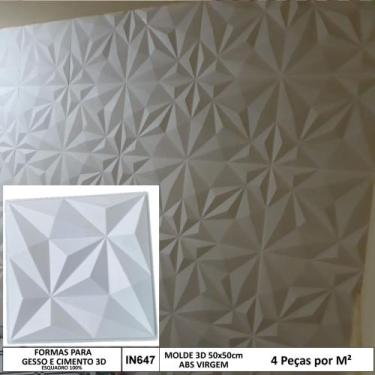 Imagem de Forma 3d Criselda 50x50cm ABS 2mm Molde para cimento/gesso/concreto IN