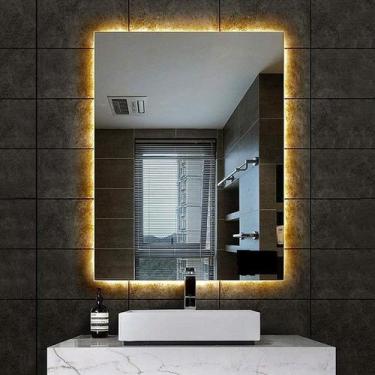 Imagem de Espelho lapidado bisotê Iluminado com LED quente - 50x60cm - Woodglass