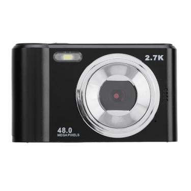 Imagem de Câmera Digital de Estudante, Câmera Digital de Bateria de 700mAh Com Foco Automático de 2,7K e 48MP para Gravação Diária (Preto)