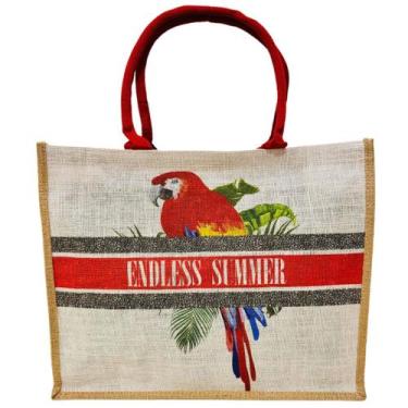 Imagem de Bolsa De Praia Feminina Estampada Araras Aves Passaros Piscina Viajar 