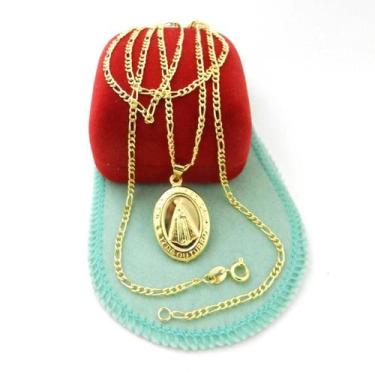 Imagem de Corrente Masculina 70Cm 2Mm Ns Aparecida Folheado Ouro Cr715 - Wnbijou