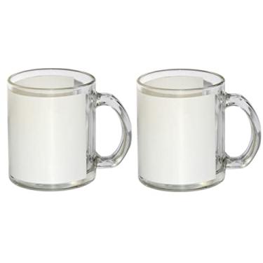 Imagem de Sublimação Vidro Transparente Branco Remendado Caneca de Presente em Branco 325 g 2 Peças Revestimento Térmico Térmico Transferência Tintura Deslavável Seguro para Microondas