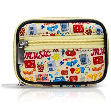 Imagem de Made Easy Kit Estojo de comprimidos – Caixa organizadora de medicamentos com vitamina e suplemento removível de sete dias – Dispensador compacto pronto para viagem com bolso com zíper (amante de música amarela)