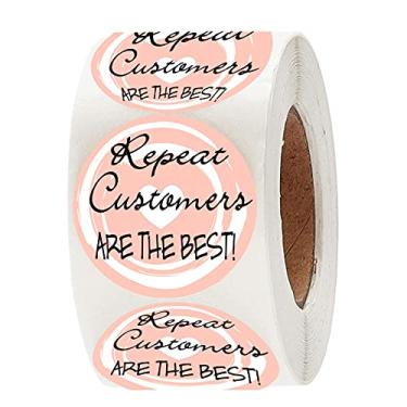 Imagem de Remarkable Os clientes repetidos são os melhores adesivos, círculo de 3,8 cm, agradecimento, compra, adesivos de rolo de embalagem para pequenas empresas, etiquetas adesivas para pequenas lojas (500