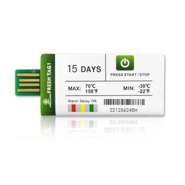Imagem de FRESHLIANCE Focus on fresh and safe life only Freshliance 10Pacotes Registrador de Dados de Temperatura Usb com Relatórios Em Pdf e Csv Capa de Alta Precisão 15 Dias de Uso Único Cadeia de Frio