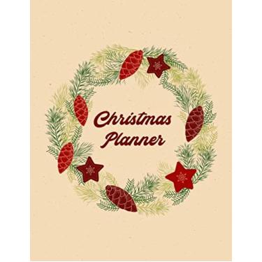 Imagem de Christmas Planner: Classic Vintage Christmas Wreath Cover Christmas Shopping Tracker - Holiday Planner for Gifts, Cards, Party, Meals & More - Get Organized and Stay Stress Free