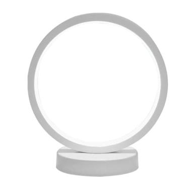 Imagem de Candeeiro de Mesa LED Economizador de Energia, Luz Noturna de Design Moderno Com Tiras de Luz de Silicone, Candeeiro Circular, Base de Ferro, Adequado (Escurecimento e