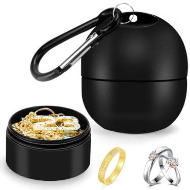 Imagem de OAOLEER Chaveiro de anel de viagem, porta-joias, anel de viagem, porta-chaves, 1 camada, pequeno suporte de colar, pulseira para academia, bolsa esportiva