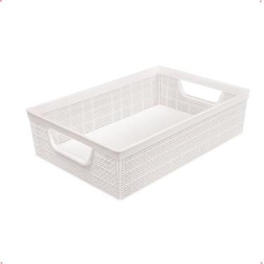 Imagem de Cesto Organizador Multiuso Decorativo A4 Juta Branco 5,2 L 3190 JAGUAR