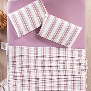 Imagem de Jogo de Cama Premium Lençol 100% Algodão Super King 4 Peças Marin - Bi